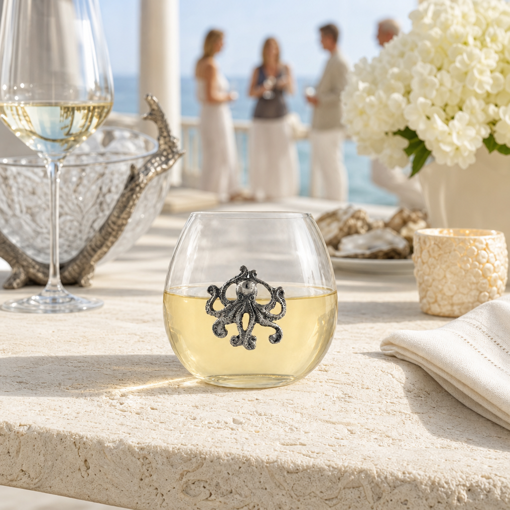 Octopus Stemless Wine Glass 6