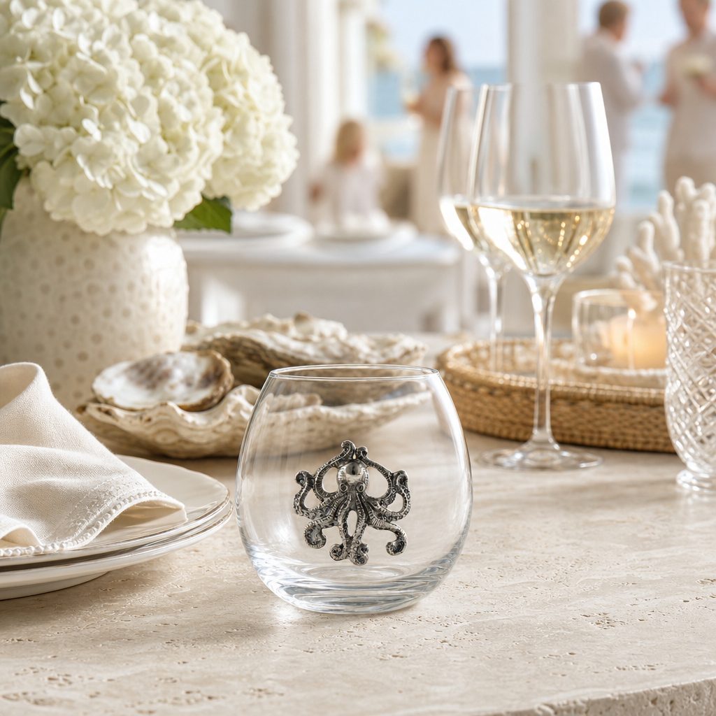 Octopus Stemless Wine Glass 9