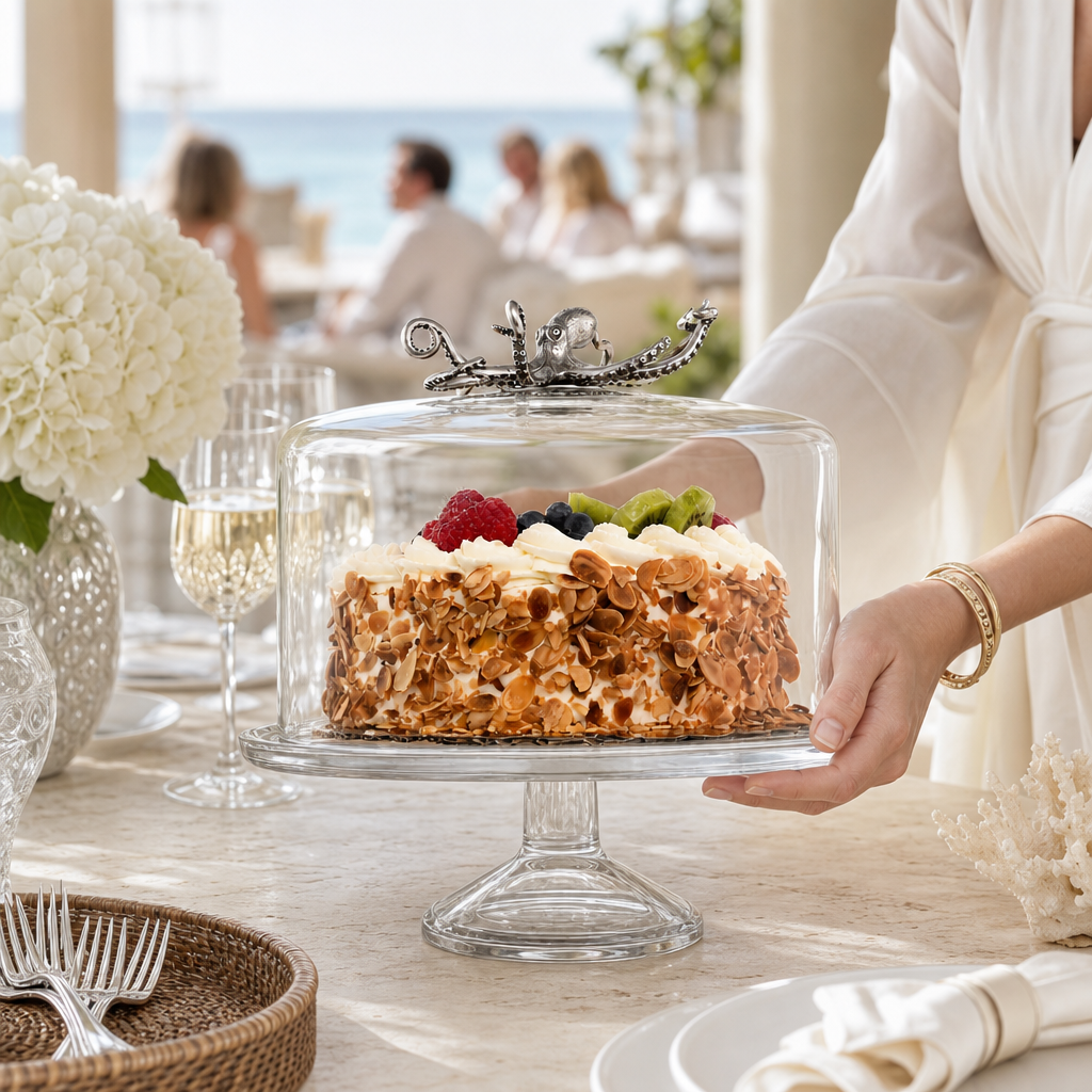 Octopus Glass Covered Cake / Dessert Stand 6
