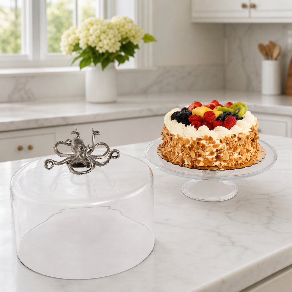 Octopus Glass Covered Cake / Dessert Stand 10