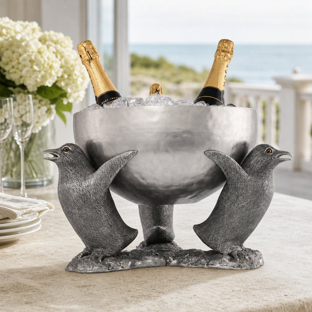 Pewter Penguin Ice Tub 2