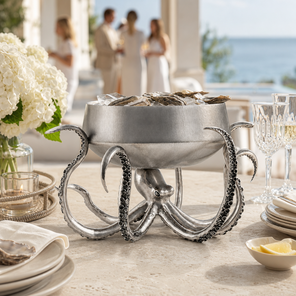 Octopus Stainless Steel Centerpiece Bowl 6