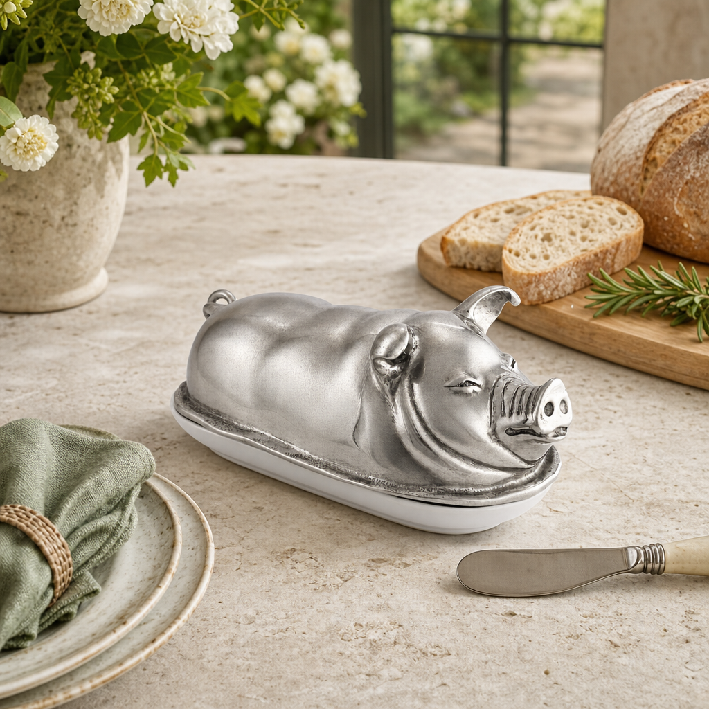 Happy Pig Butter Dish 8