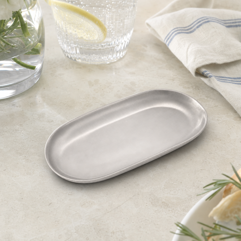 Butter Dish Bottom Tray Replacement Pewter 2