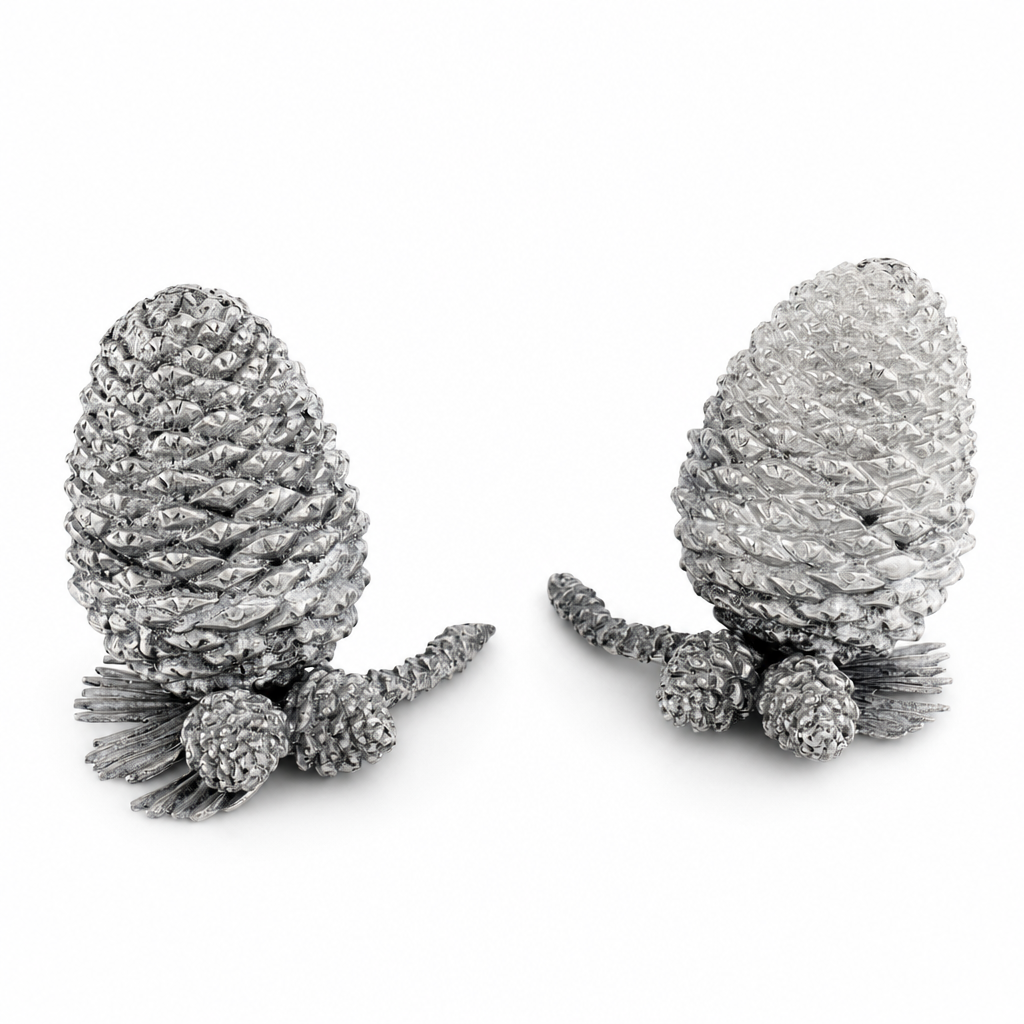 Pewter Pine Cones Salt &amp; Pepper Set 1