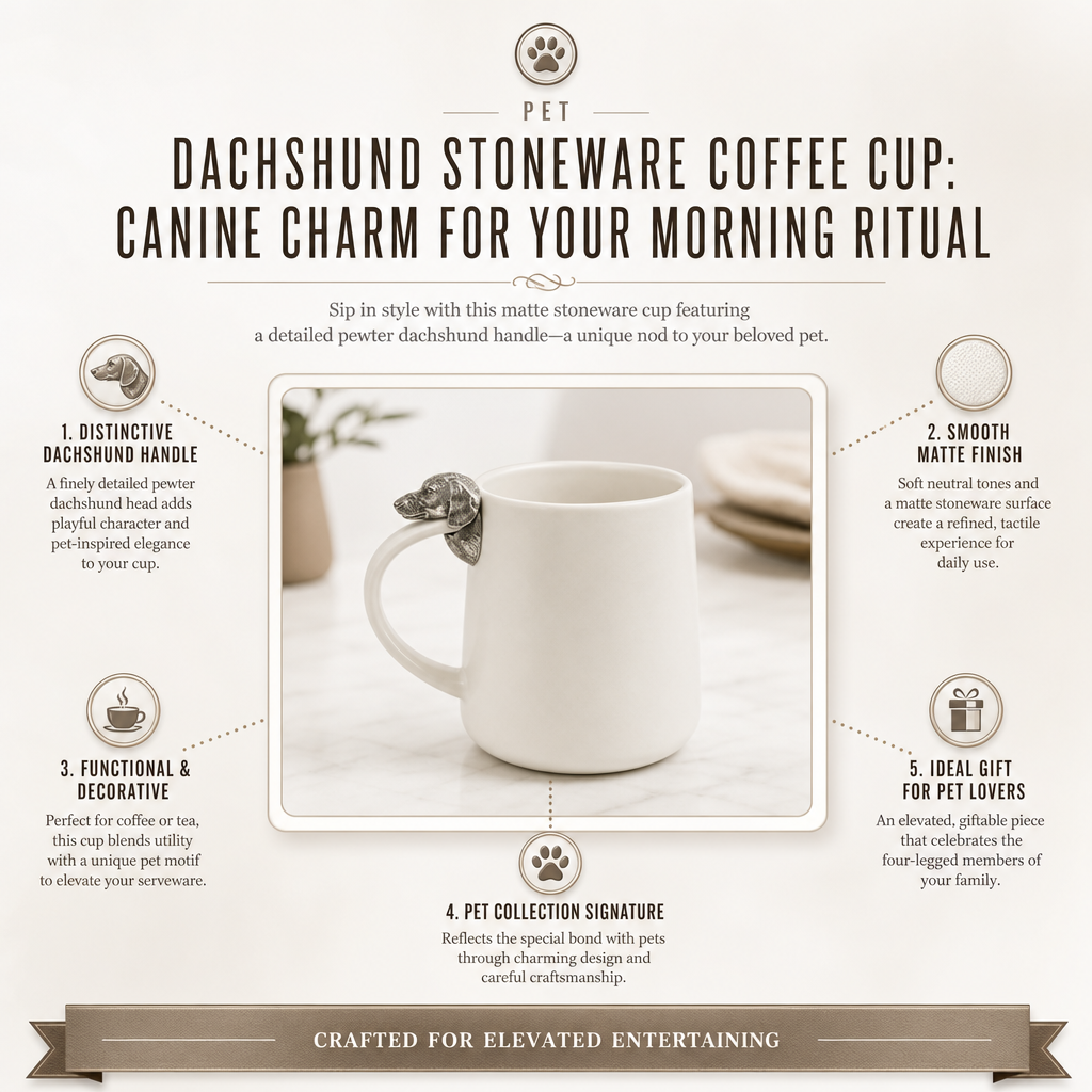 Dachshund Stoneware Coffee Cup: Canine Charm for Your Morning Ritual