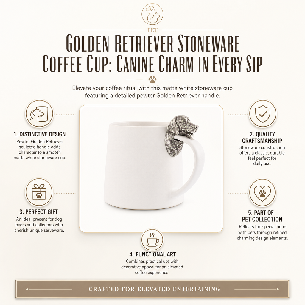 Golden Retriever Stoneware Coffee Cup: Canine Charm in Every Sip
