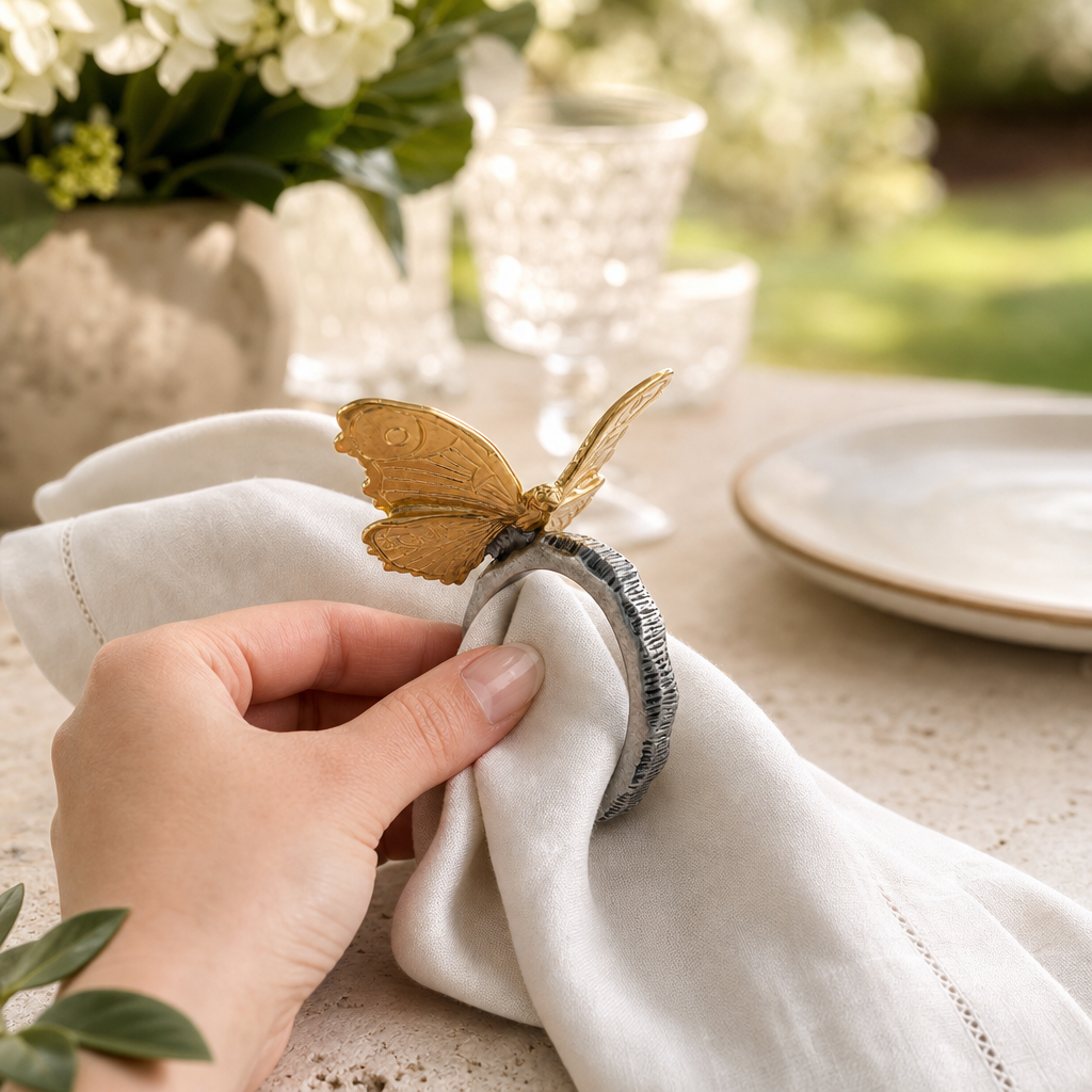 Gold Butterfly Napkin Ring 7