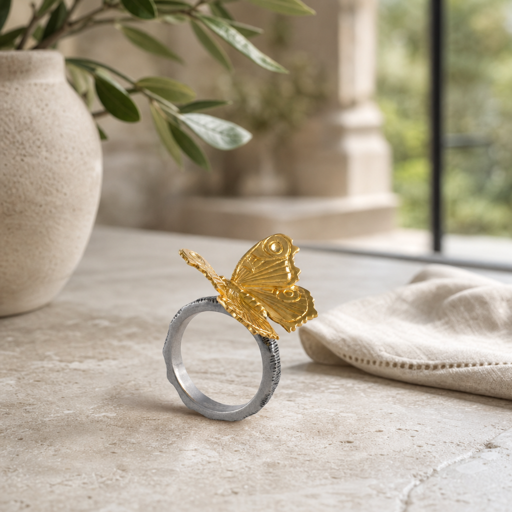 Gold Butterfly Napkin Ring 4