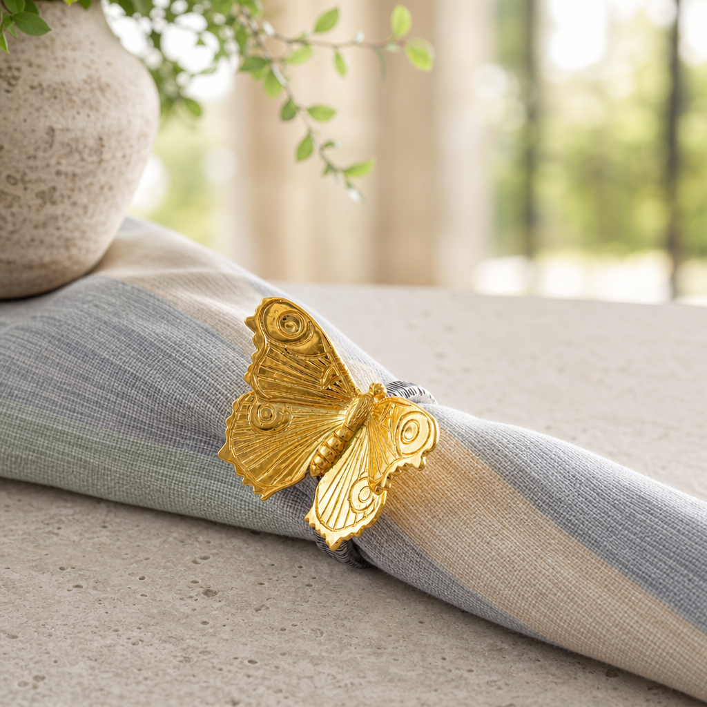 Gold Butterfly Napkin Ring 5