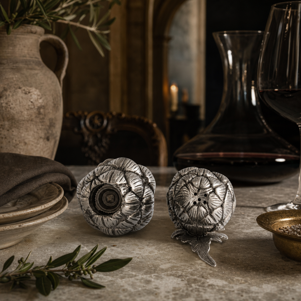 Artichoke Salt Shaker &amp; Pepper Grinder Set 9