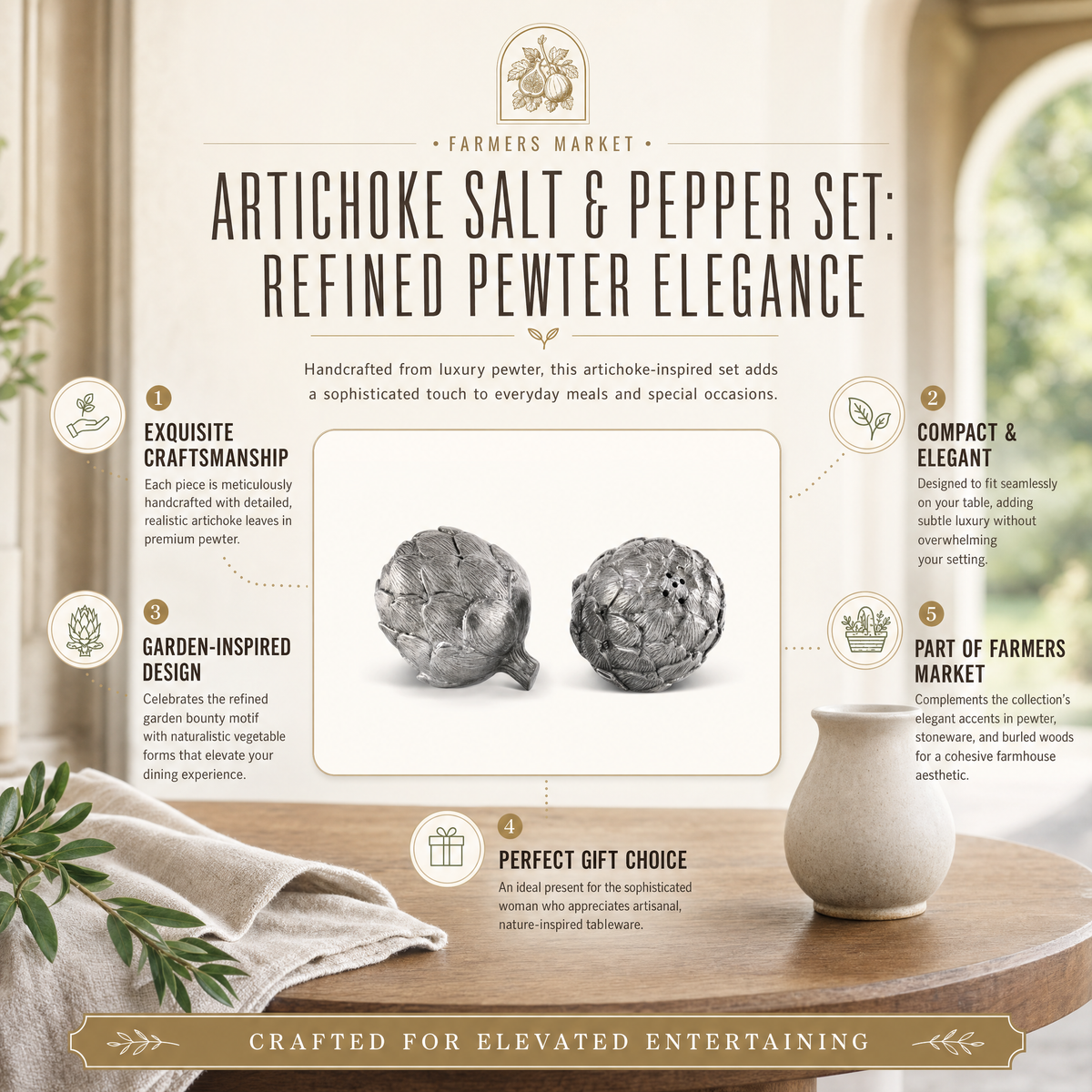 Artichoke Salt & Pepper Set 12