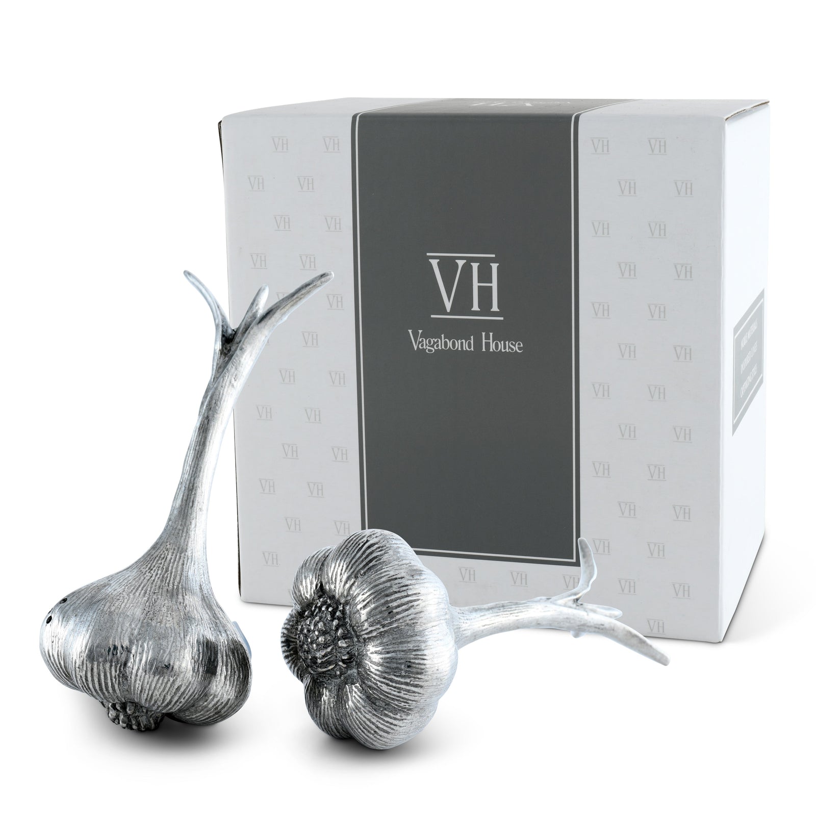 Pewter Garlic Salt & Pepper Set 10