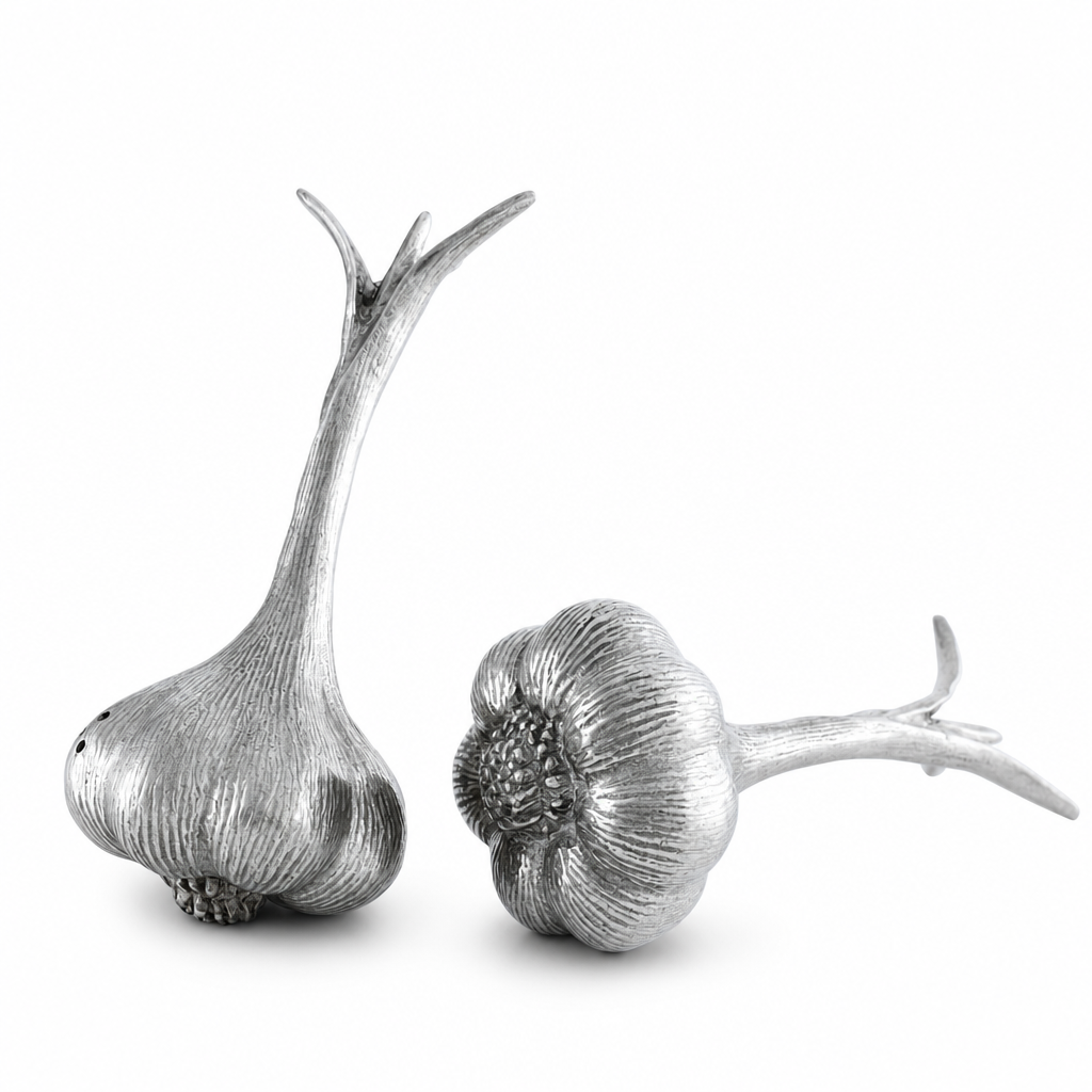 Pewter Garlic Salt &amp; Pepper Set 1
