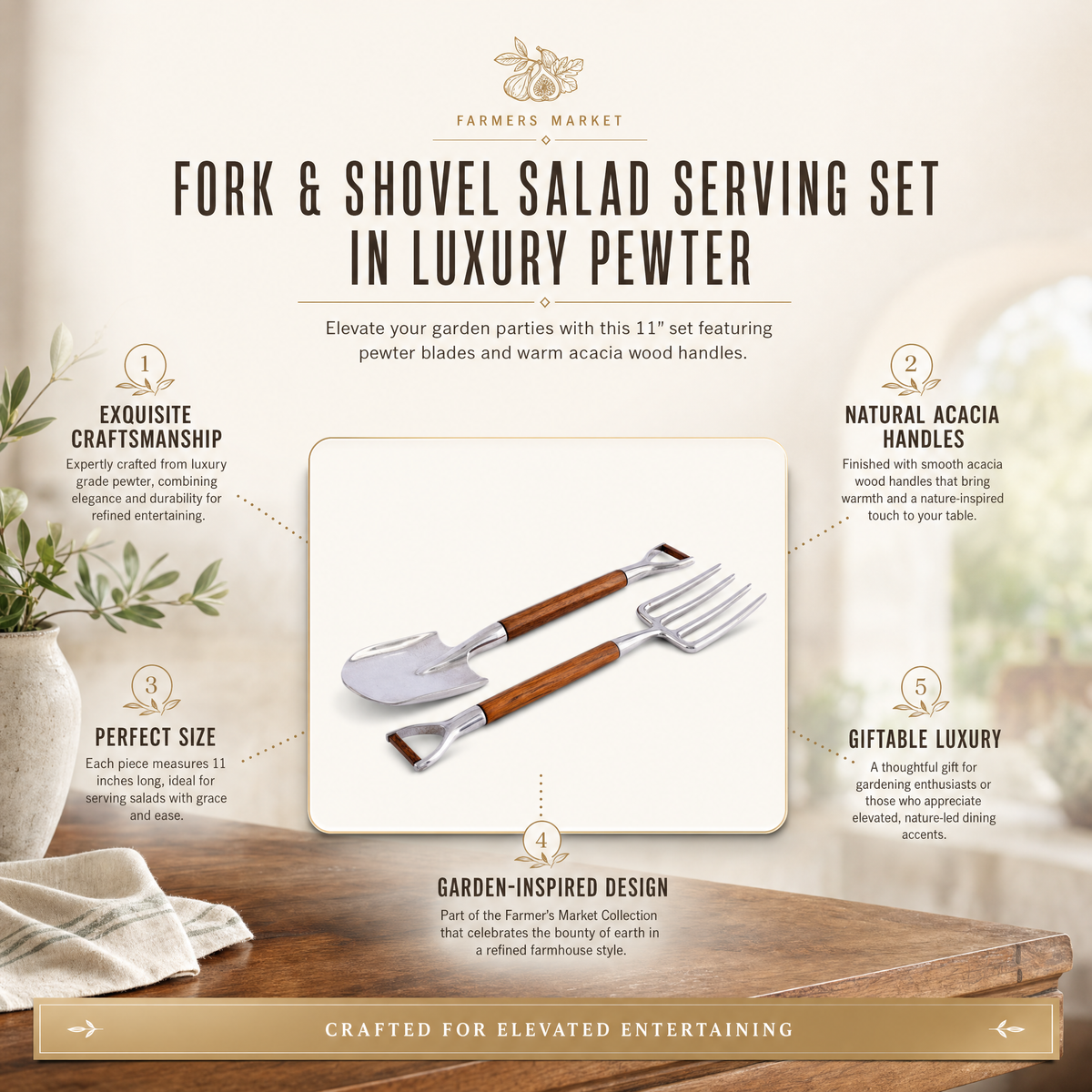 Fork & Shovel Salad Serving Set 11