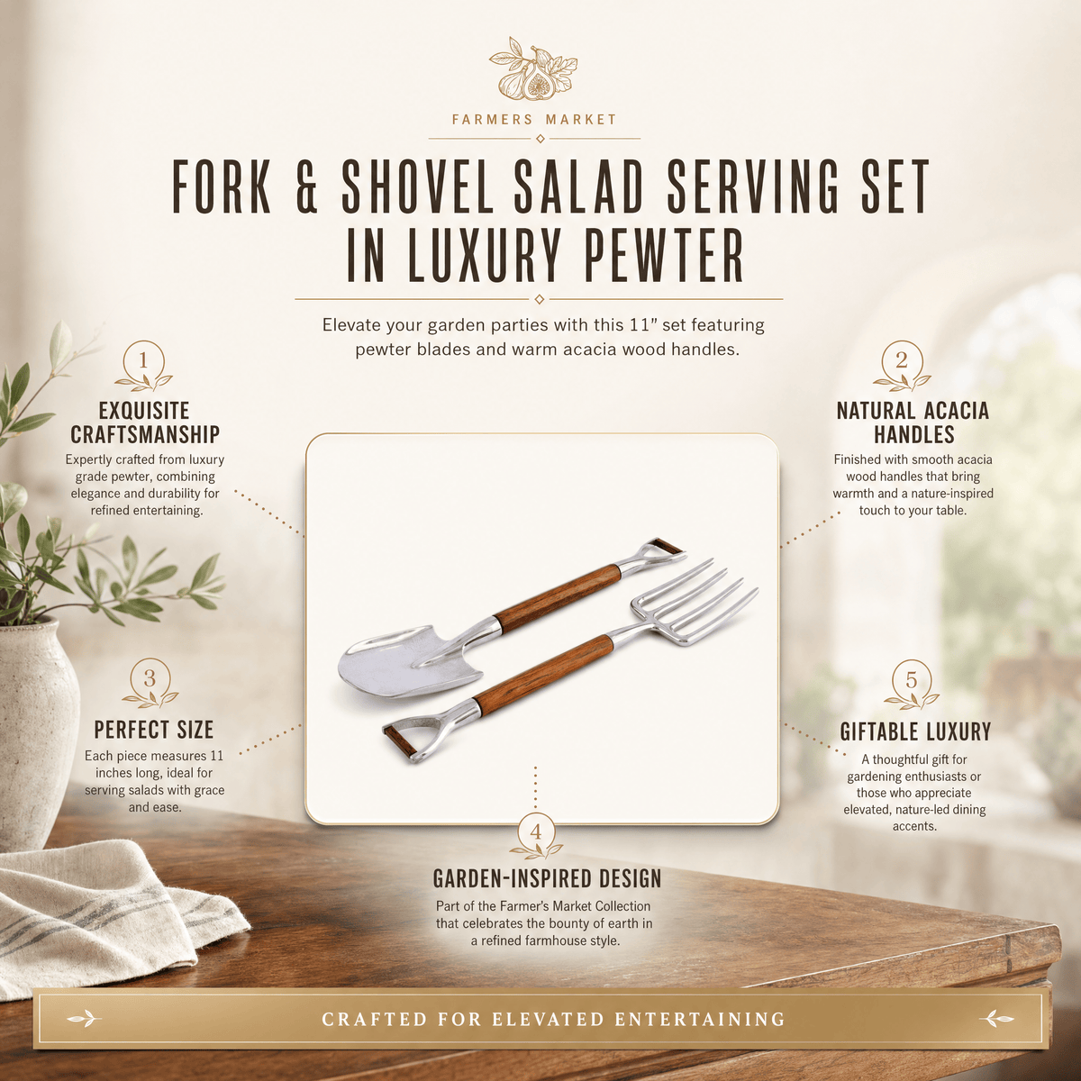 Fork & Shovel Salad Serving Set 11