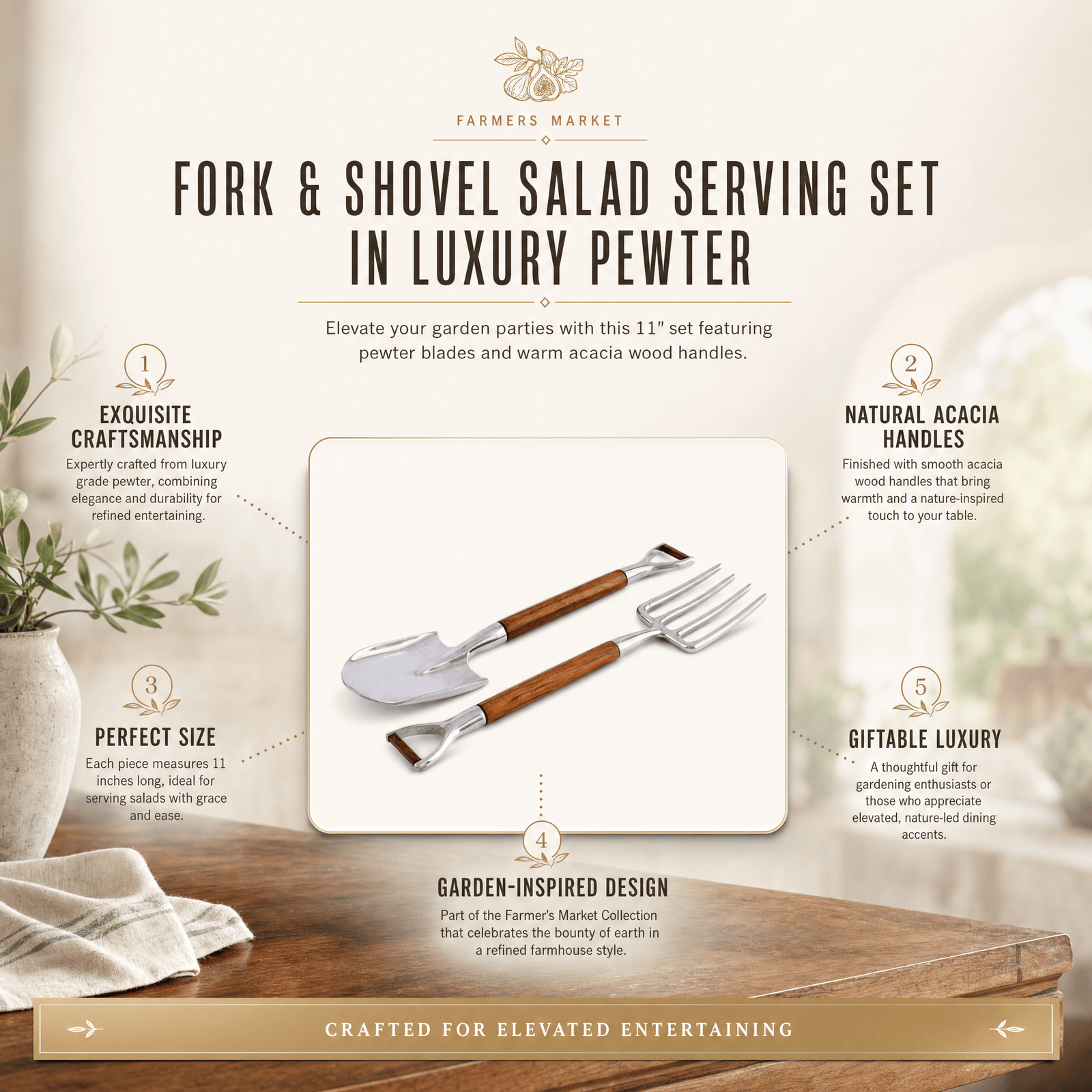 Fork & Shovel Salad Serving Set 11