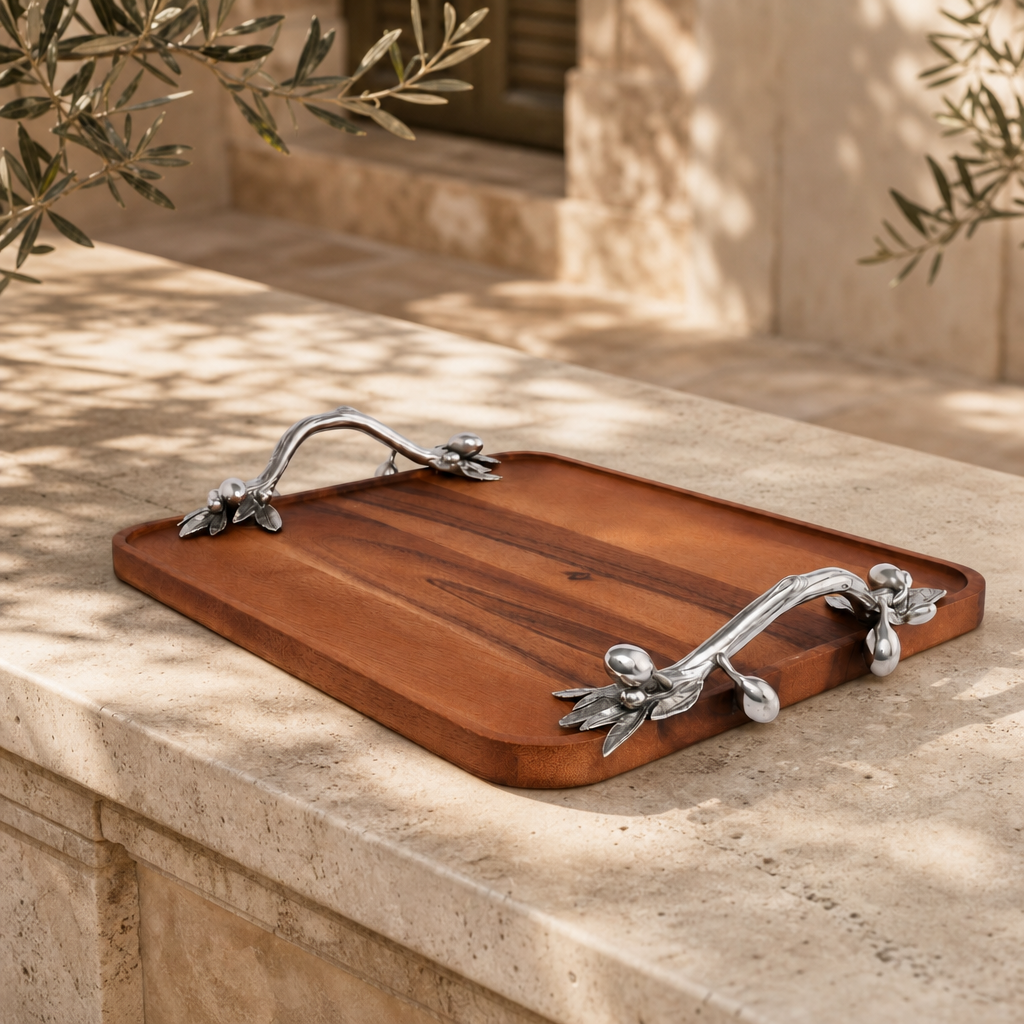Olive Serving Tray Acacia-Rectangular 4