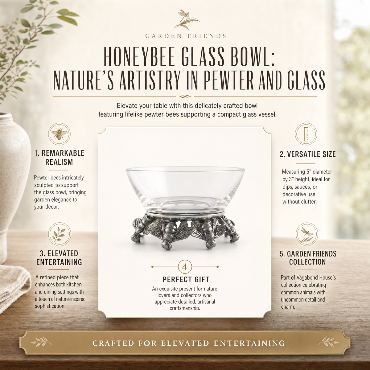 Honeybee Glass Bowl 12