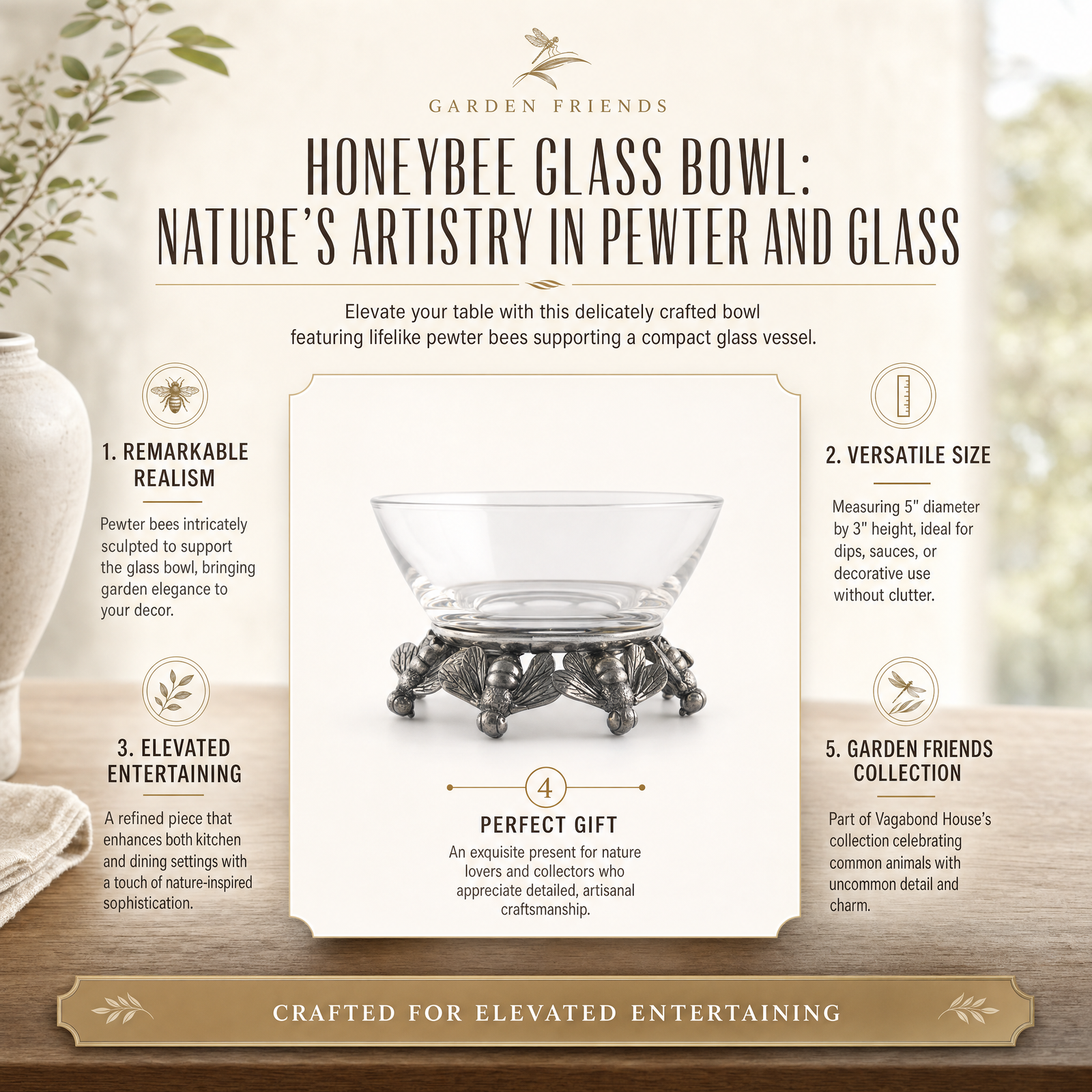 Honeybee Glass Bowl 12