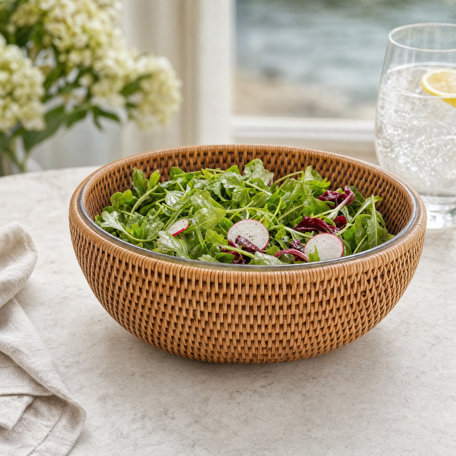 Hand Woven Serving Bowl Rattan 3