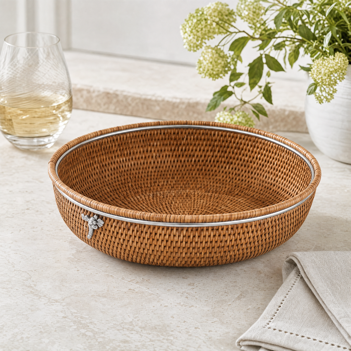 Hand Woven Serving Bowl Rattan 5