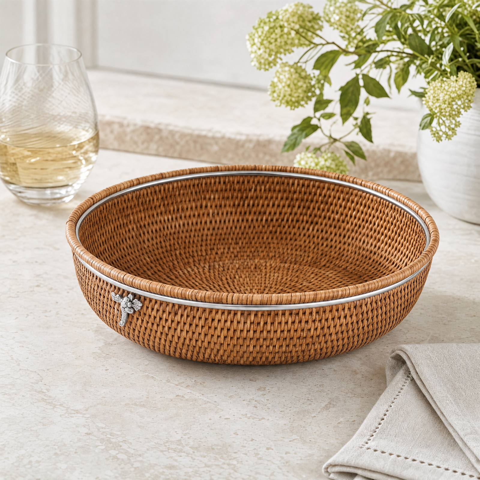Hand Woven Serving Bowl Rattan 5
