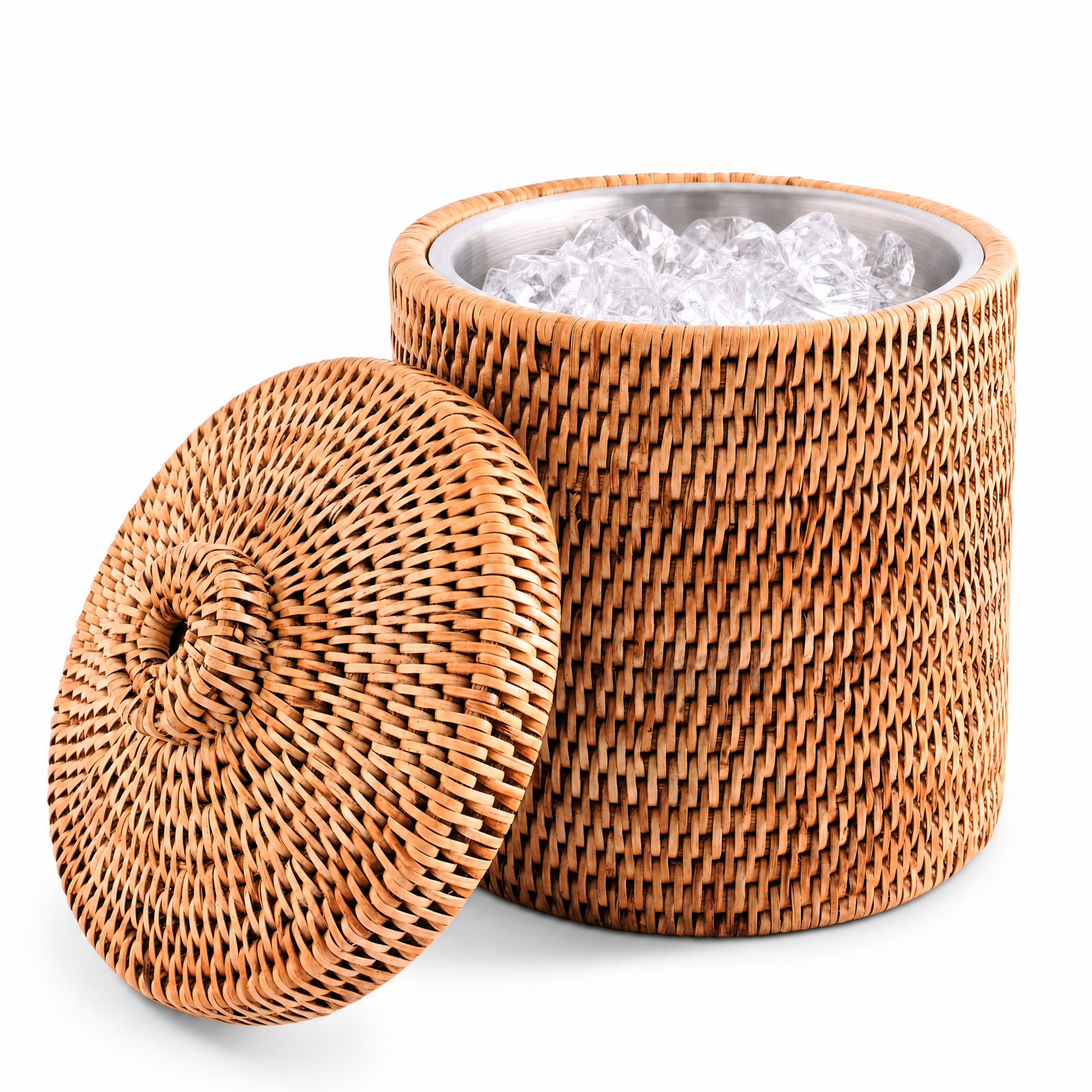 Hand Woven Wicker Rattan Ice Bucket 1