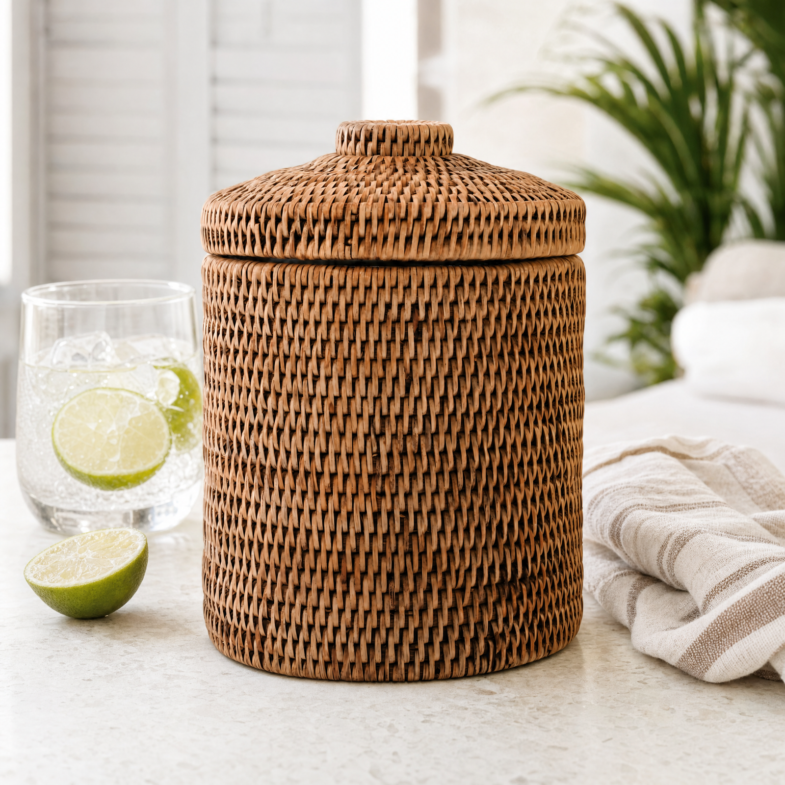 Hand Woven Wicker Rattan Ice Bucket 3