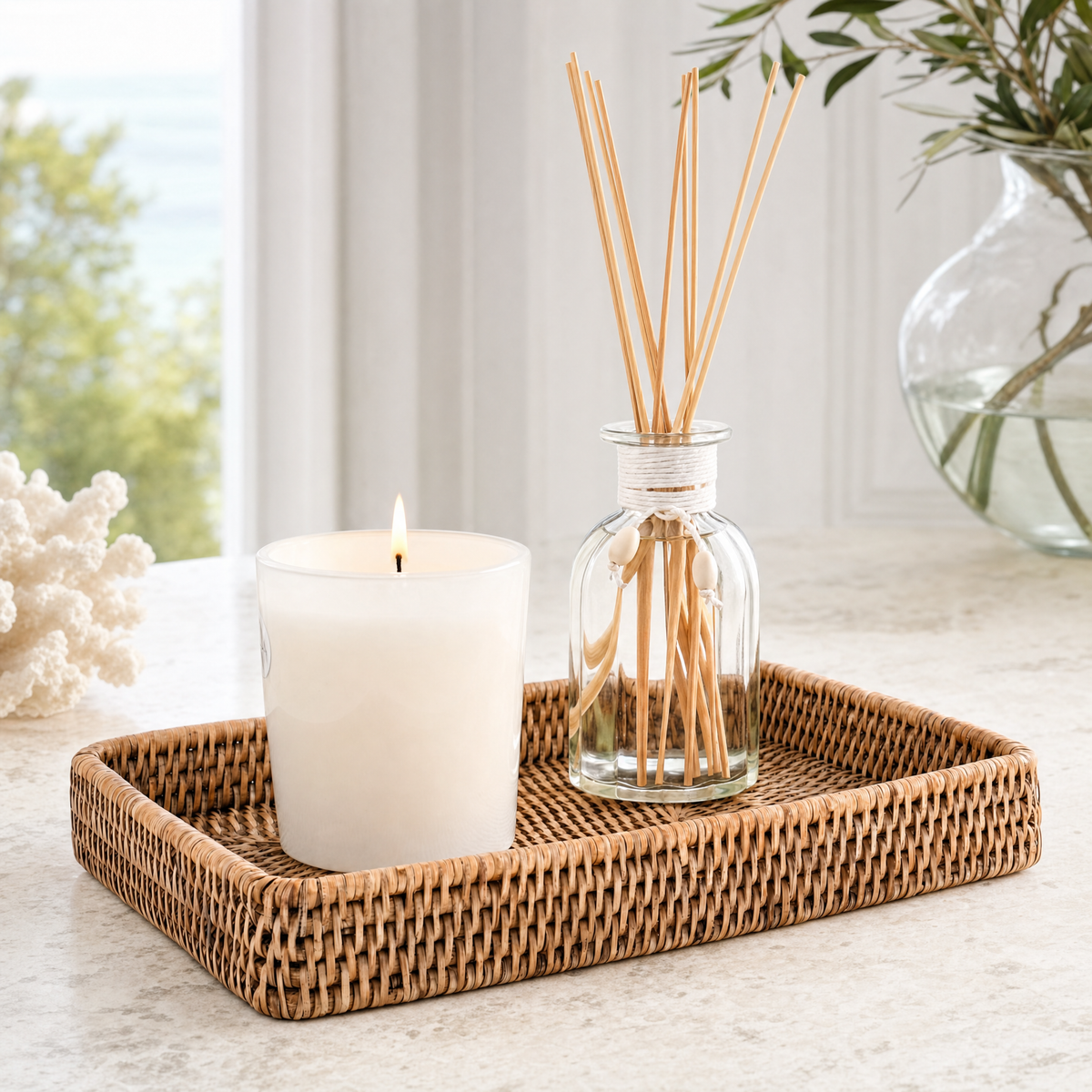 Catchall Tray Hand Woven Wicker Rattan 4