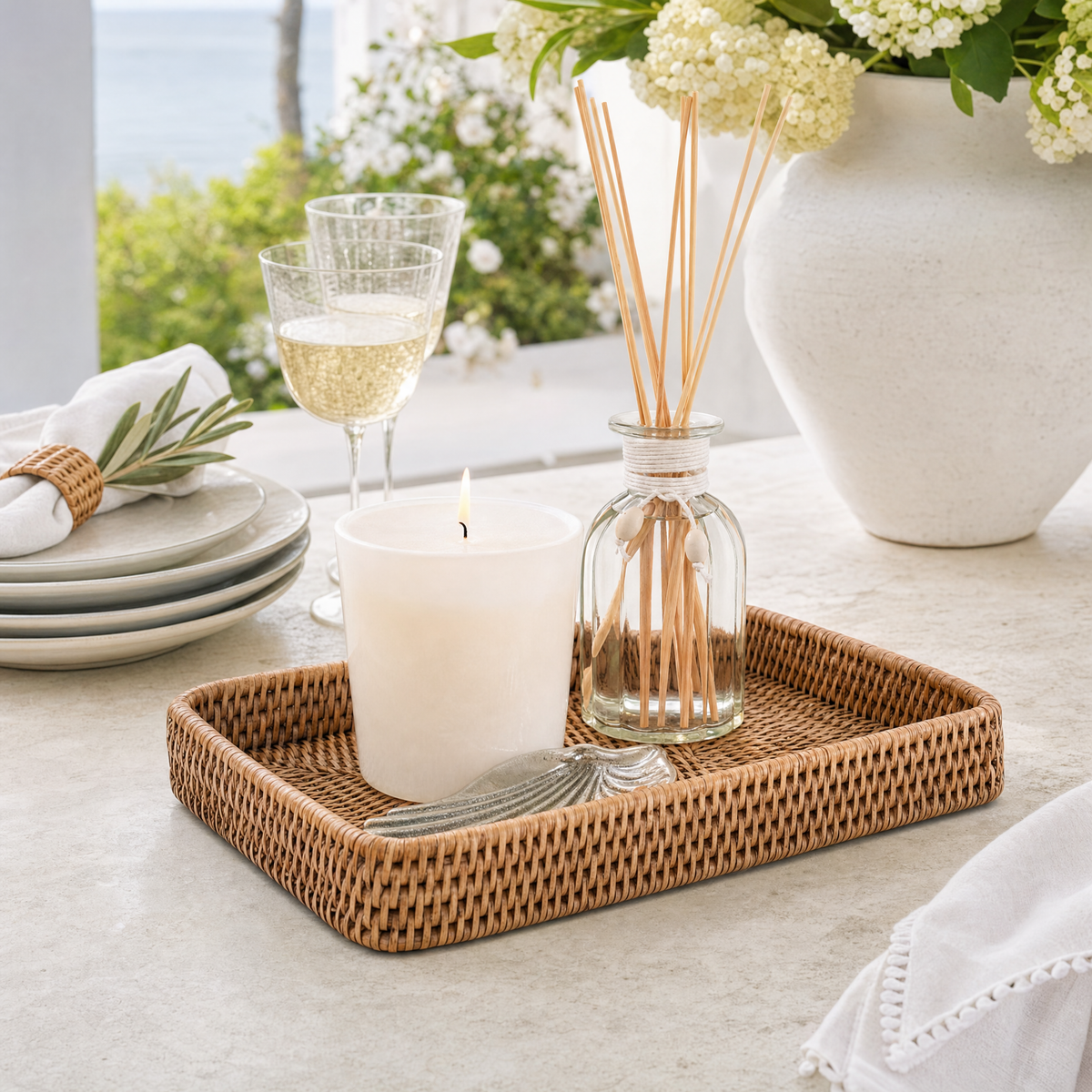Catchall Tray Hand Woven Wicker Rattan 8
