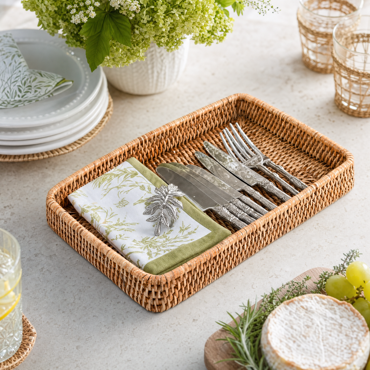 Catchall Tray Hand Woven Wicker Rattan 9