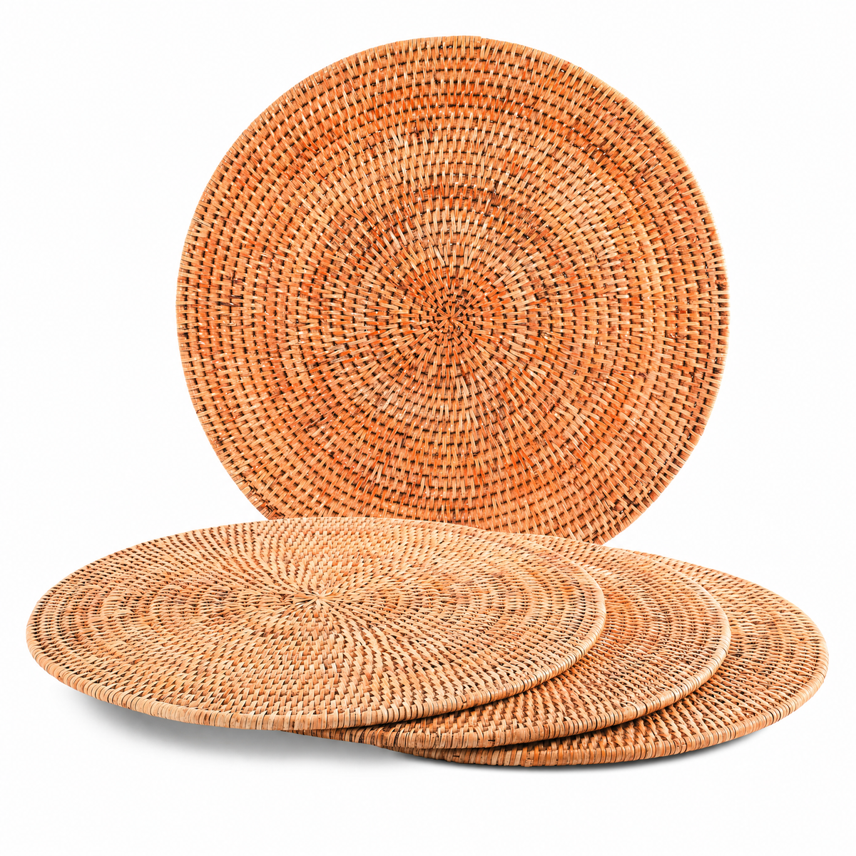 Hand Woven Wicker Rattan Round Placemat - Set of 4 1