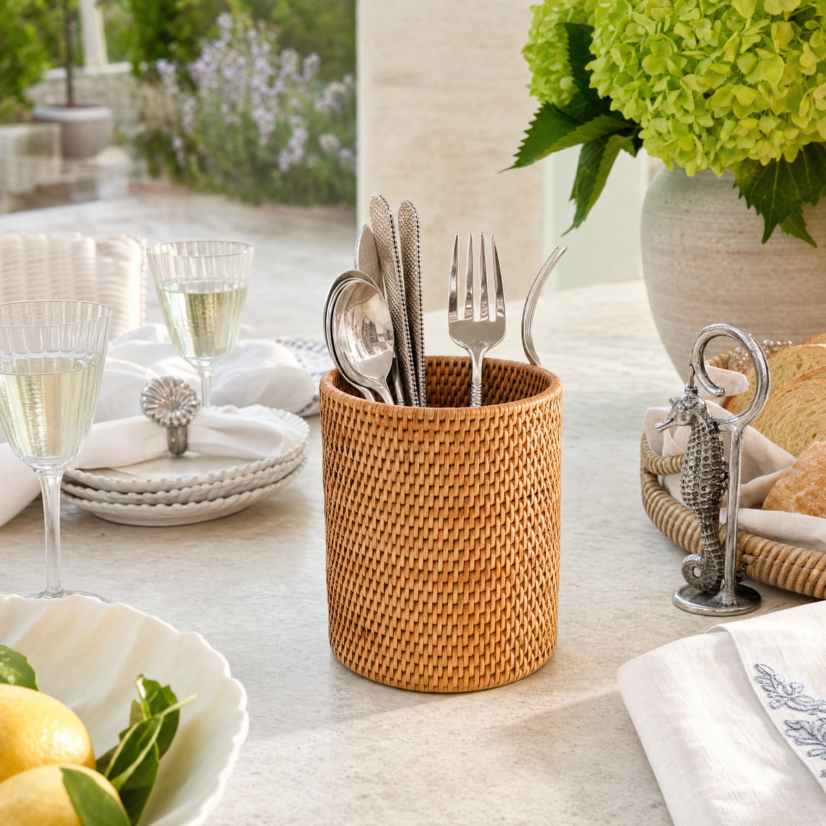 Hand Woven Wicker Rattan Utensils Holder 7