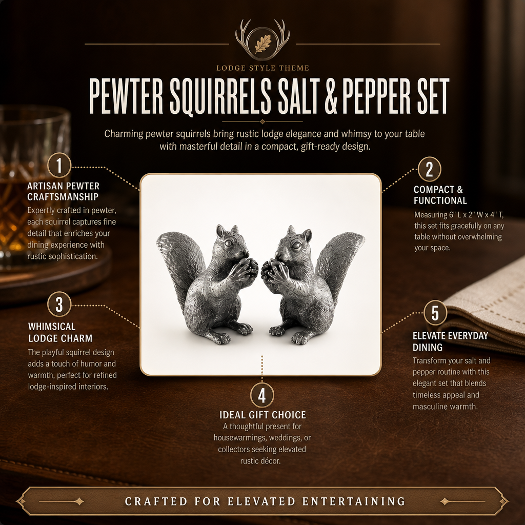 Pewter Squirrels Salt &amp; Pepper Set 1