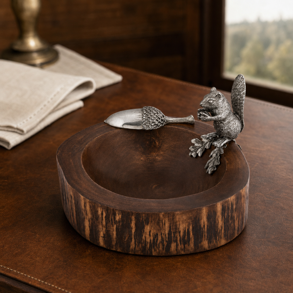 Standing Squirrel Nut Bowl & Scoop 1