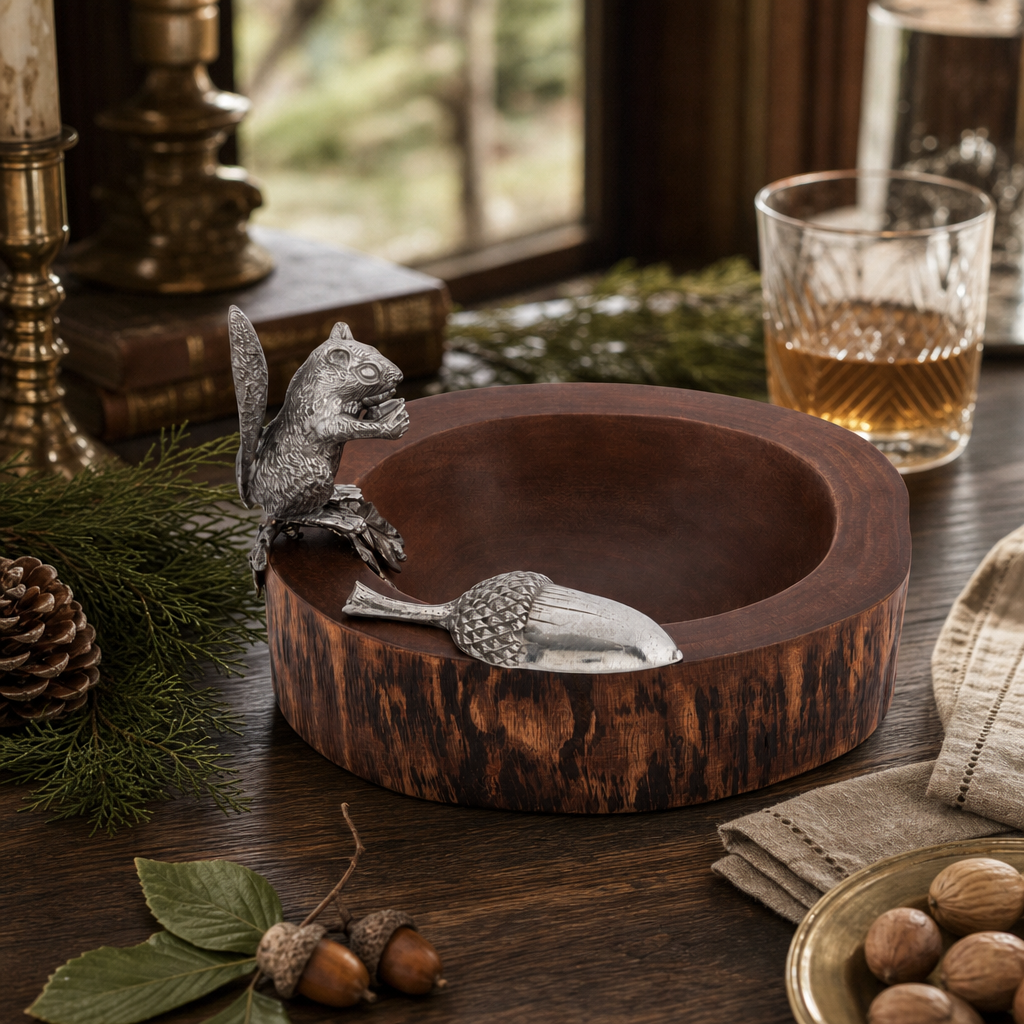 Standing Squirrel Nut Bowl & Scoop 7