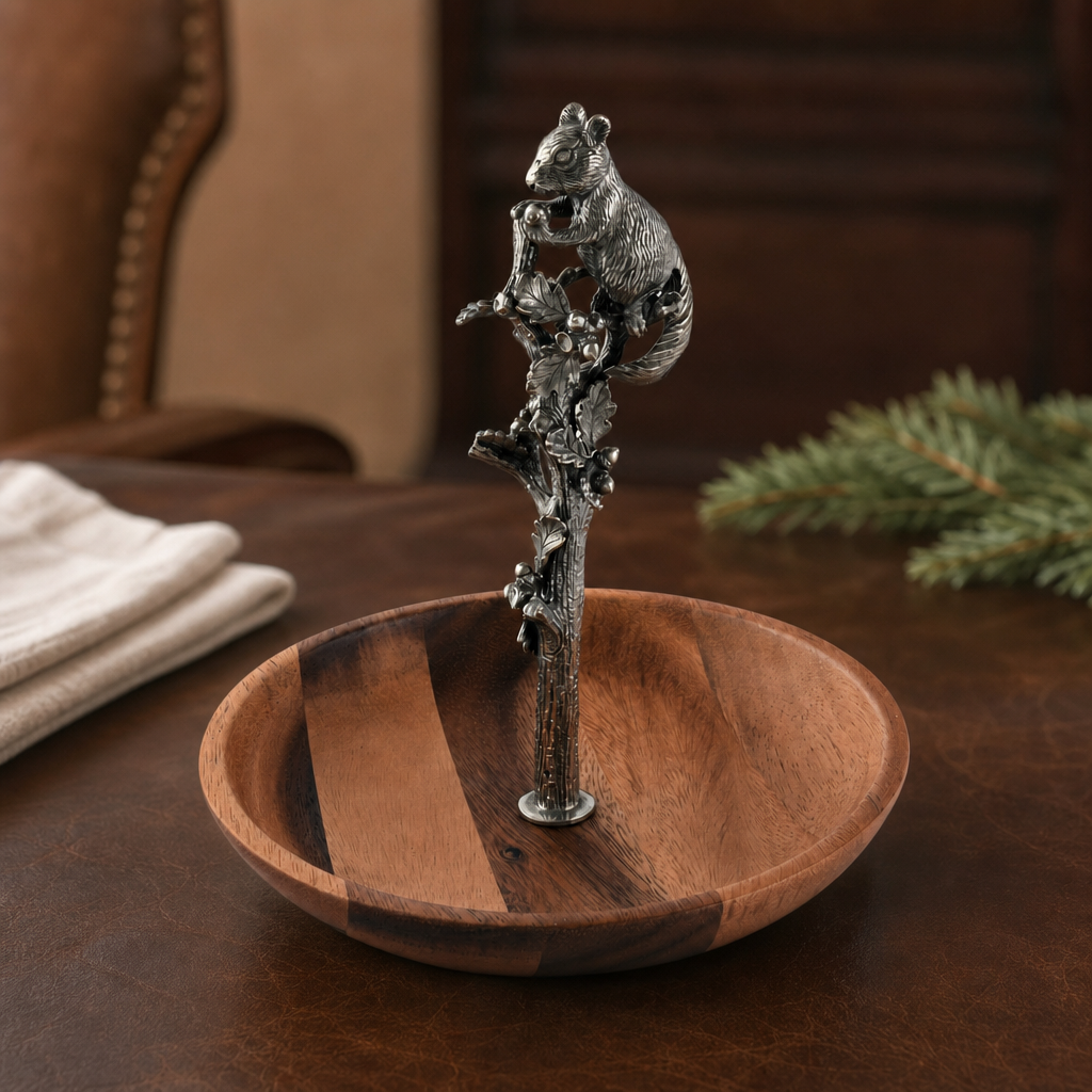 Squirrel Wood Candy / Nut Dish 4