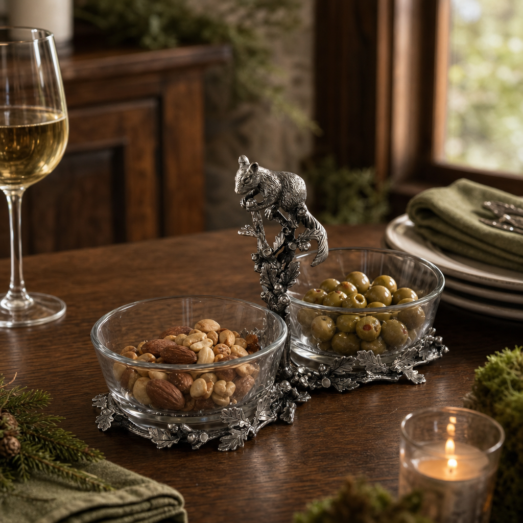 Squirrel Double Dish Condiment Server 7