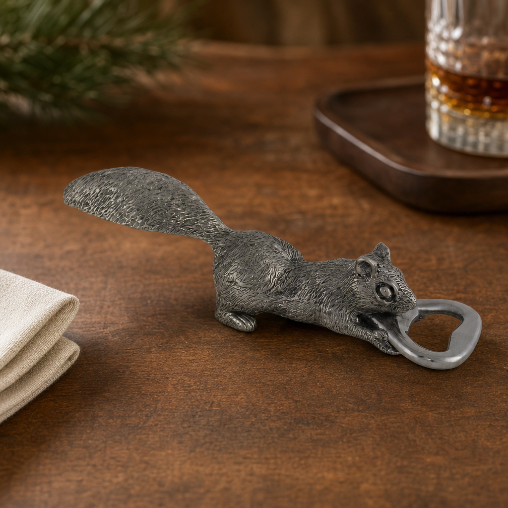 Squirrel Pewter Bottle Opener 3
