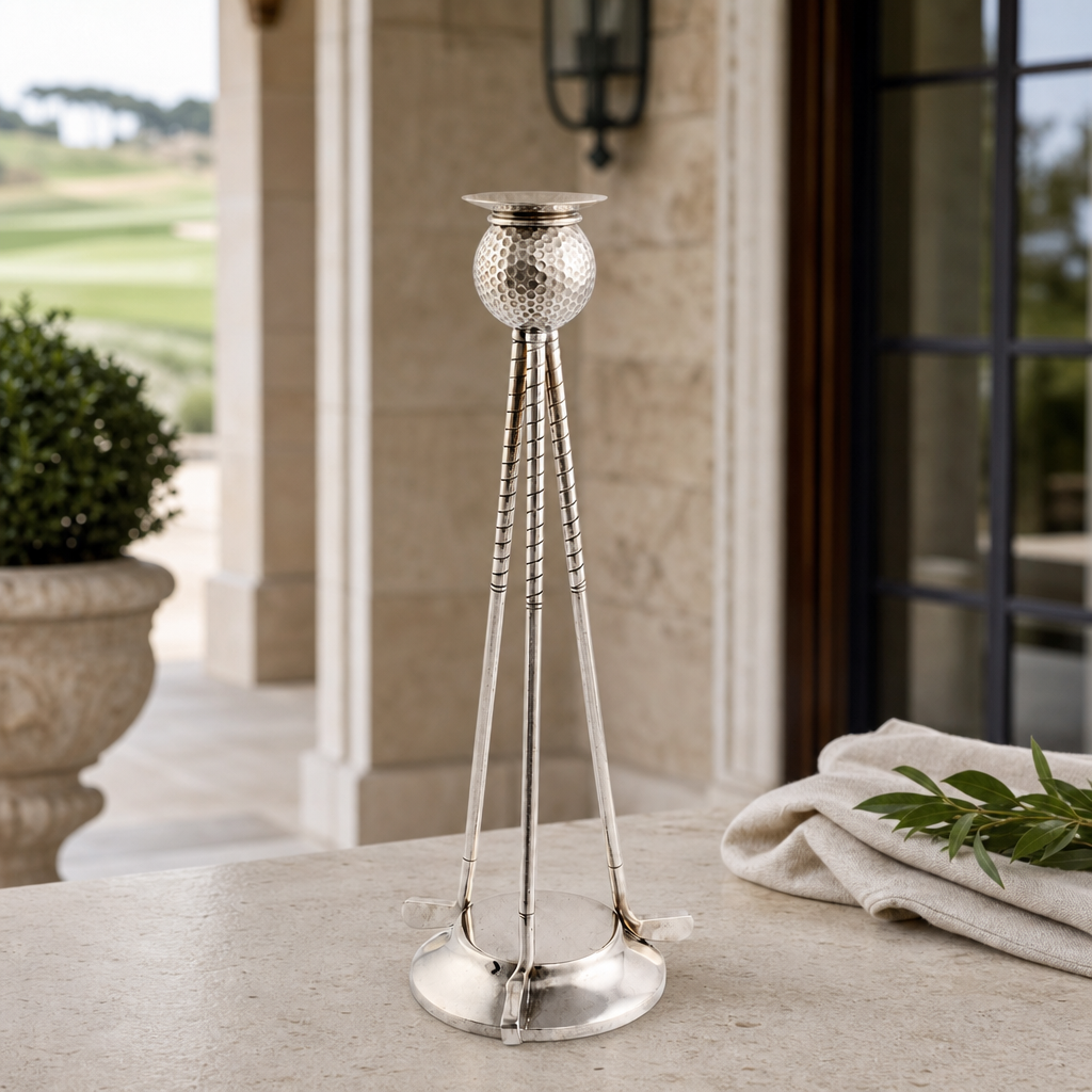 Golf Club Pewter Candlestick 3