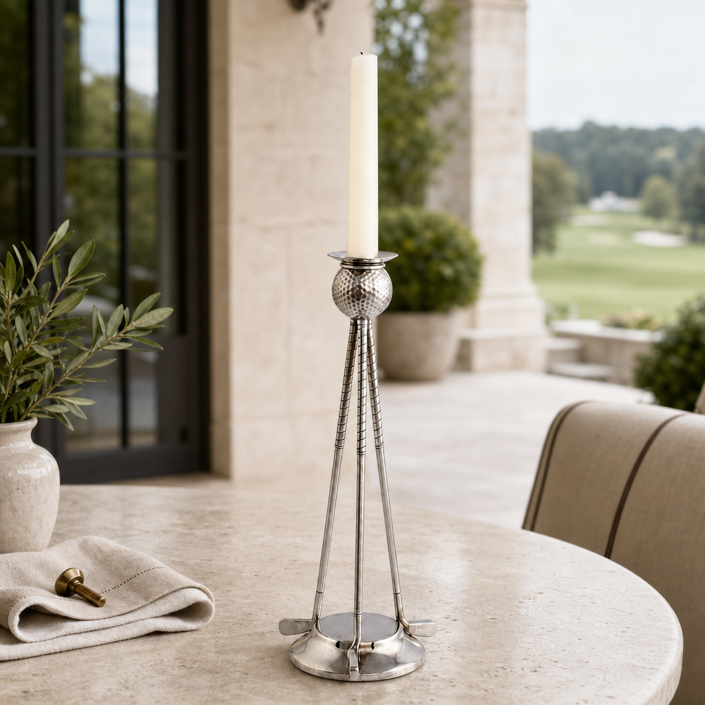 Golf Club Pewter Candlestick 4