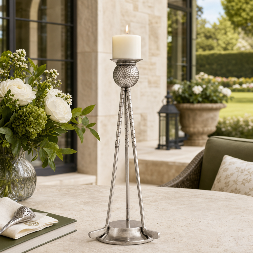 Golf Club Pewter Candlestick 5