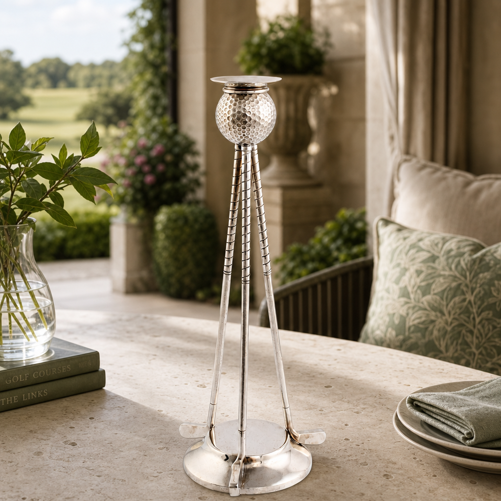 Golf Club Pewter Candlestick 6
