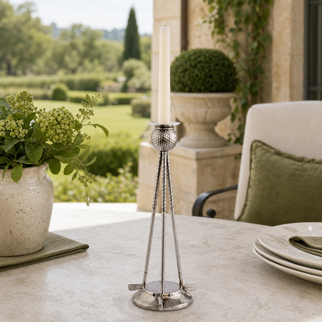 Golf Club Pewter Candlestick 7