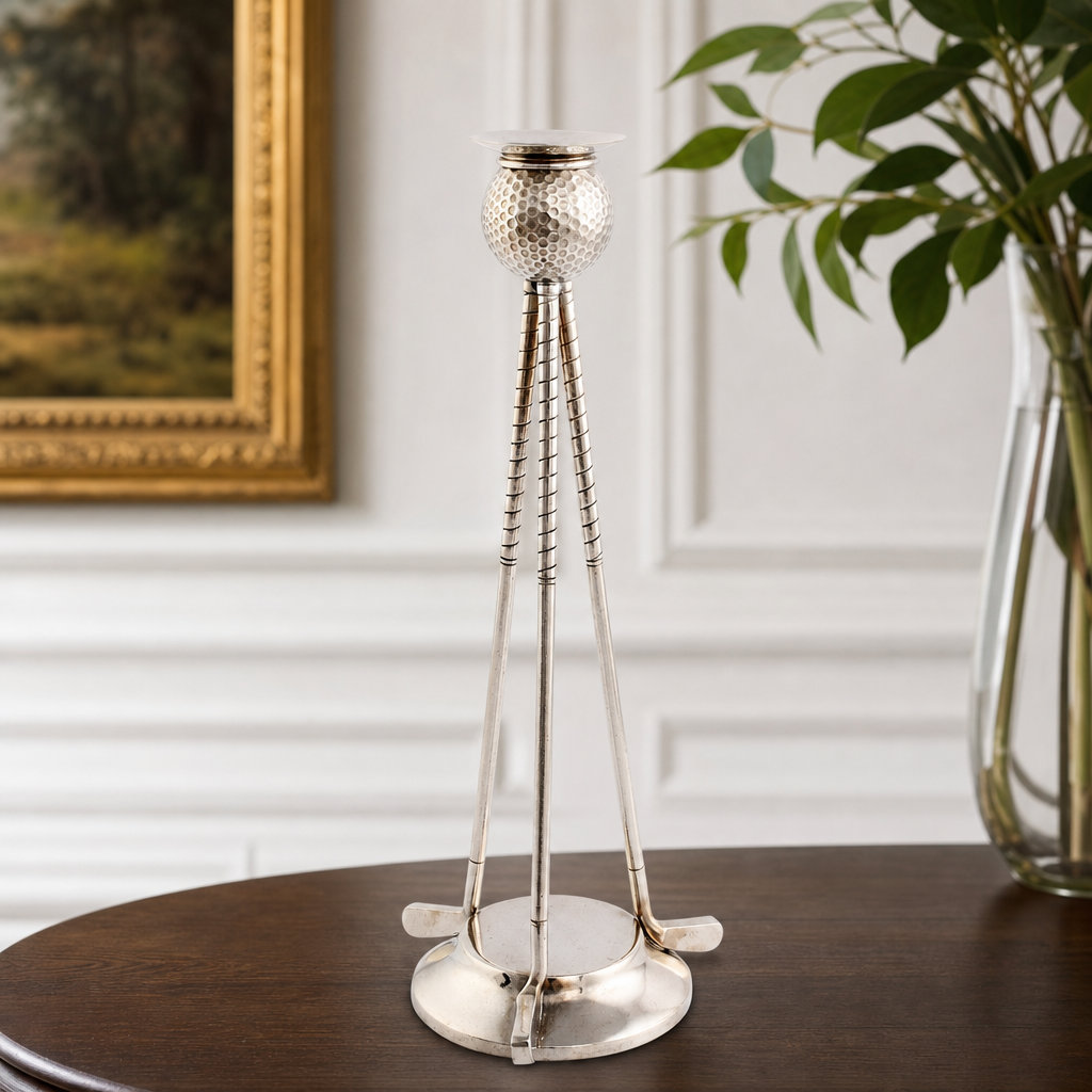 Golf Club Pewter Candlestick 8