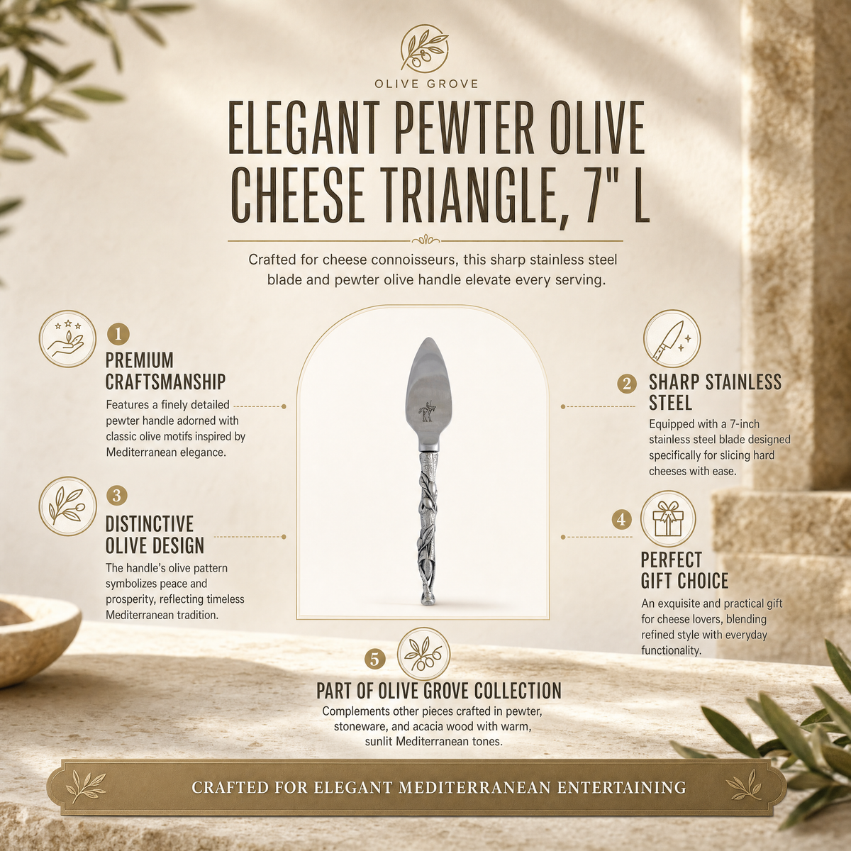 Pewter Olive Cheese Triangle 4