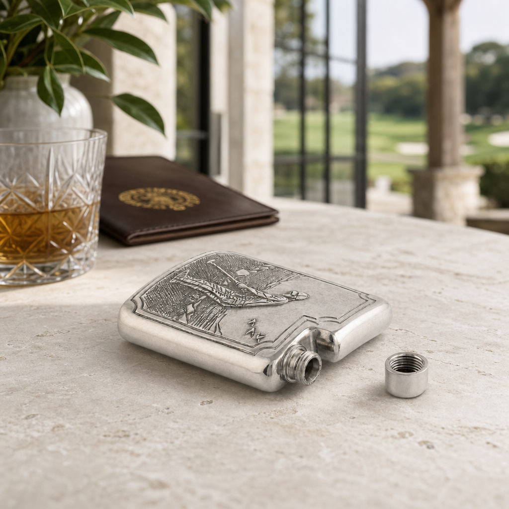 Golfer Pewter Flask 5