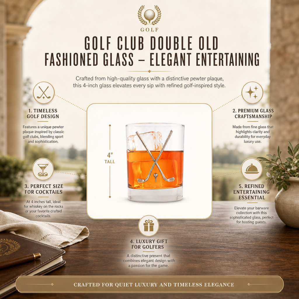 Golf Club Double Old Fashioned Glass 9