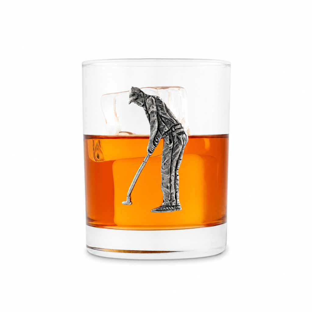 Golfer Double Old Fashioned Glass 1